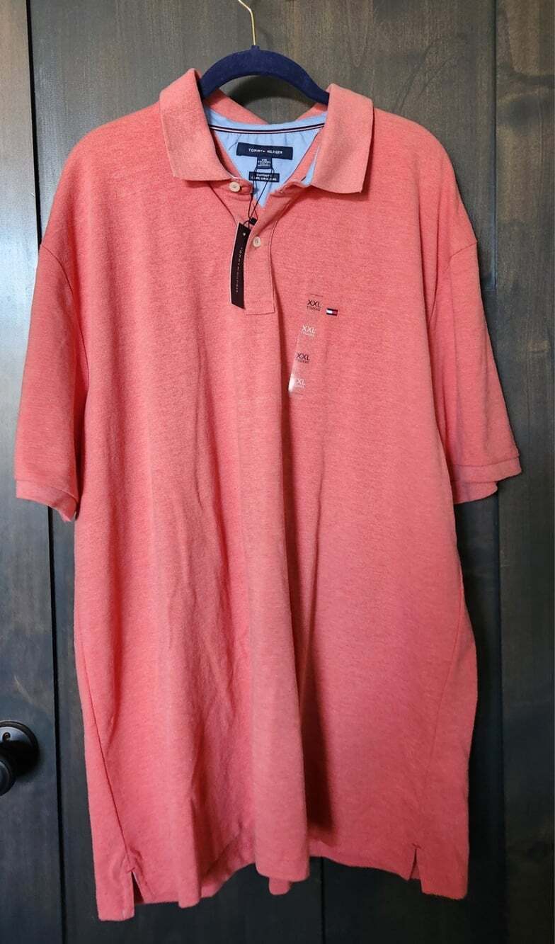 Tommy Hilfiger Spring Core Short Sleeve Polo Shirt- Coral Pink Hue/Size XXL -New